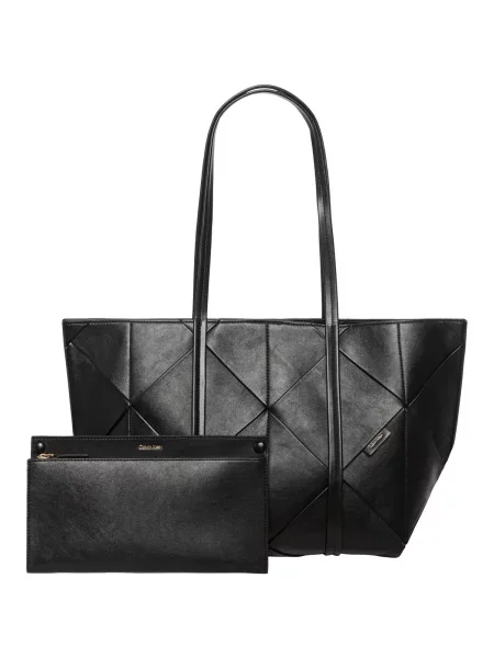 Kabelka Calvin Klein Woven Medium Carryall čierna