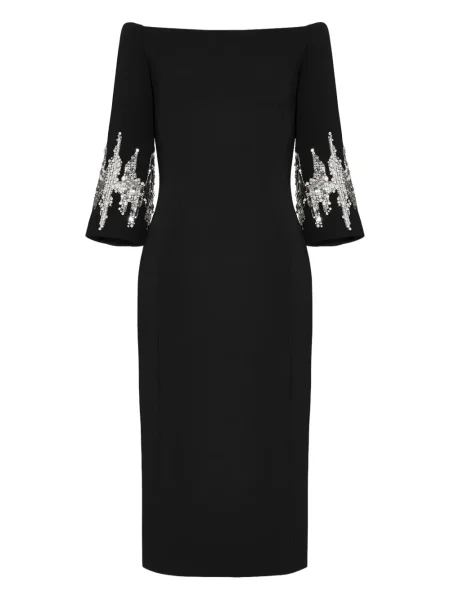 Sukienka midi Jenny Packham do kolan garniturowa czarna