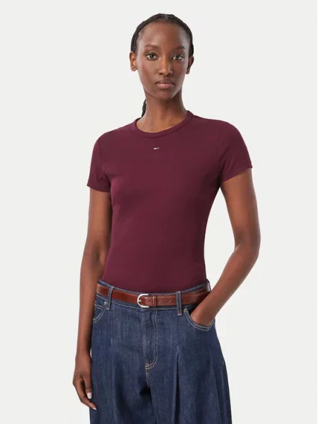 Tričko Tommy Jeans fialové
