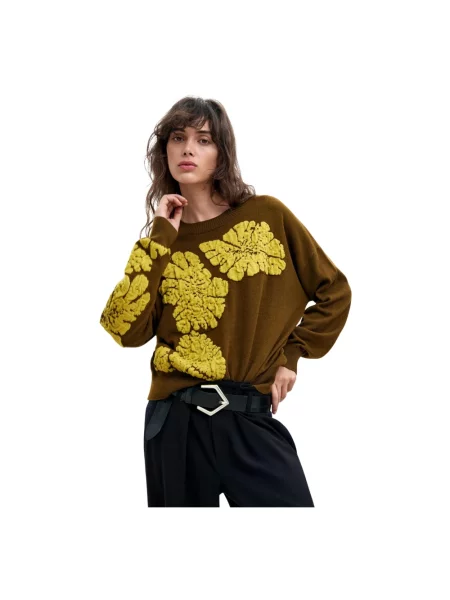 Sweter Desigual wełniany zielony