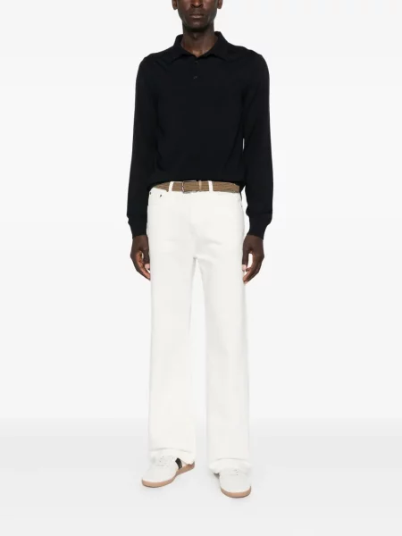 Lung tricou polo Boss albastru