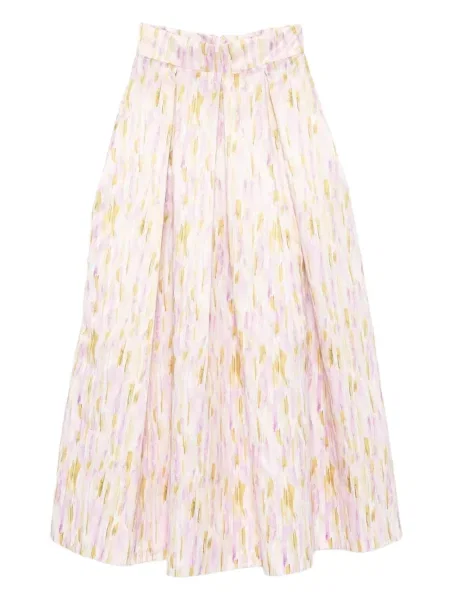 Fustă Giada Curti cu imprimeu abstract roz