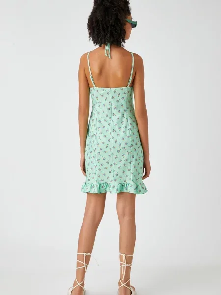 Sukienka mini Koton z falbankami na cienkie ramiączka
