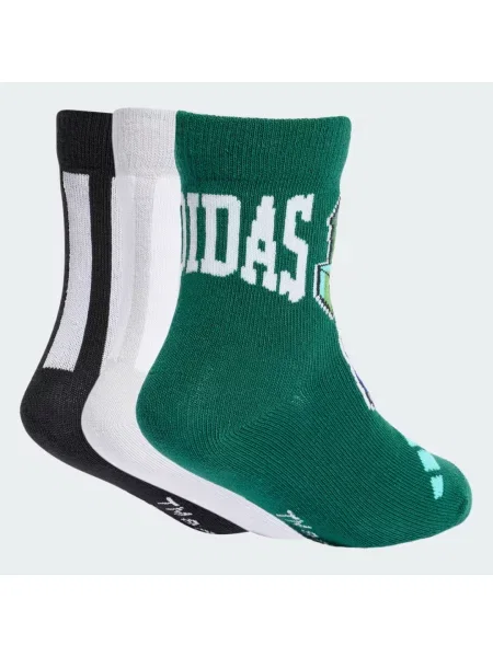 PONOŽKY ADIDAS MINECRAFT – 3 PÁRY černé