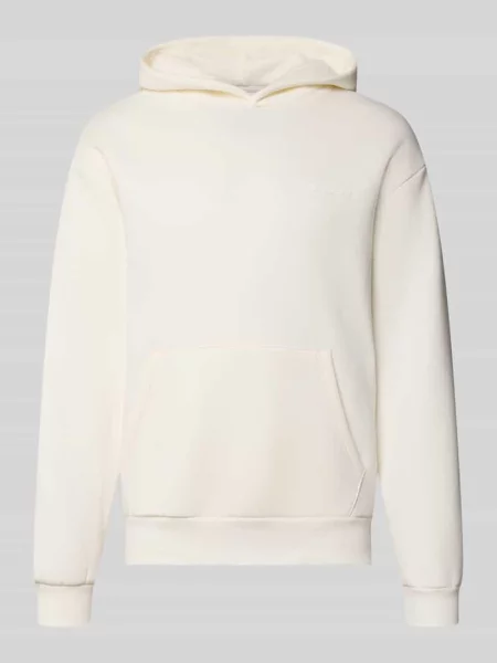 Bluza z kapturem w kroju regular fit z kieszenią kangurką Review biała