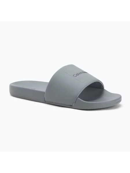 Klapki Calvin Klein Pool Slide Ck Square granite road szare
