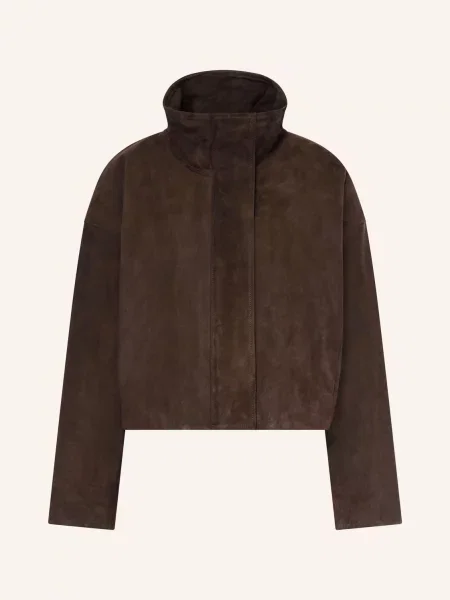 Allsaints Kožená Bunda Ryder tmavě hnědá