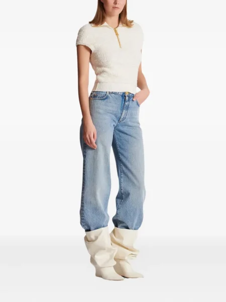 Top Balmain scurt alb