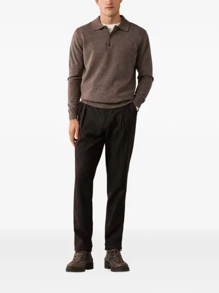 Tricou polo Hackett London tricotate maro