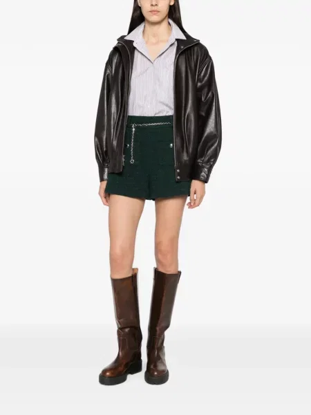 Cu centură pantaloni scurți Maje verde