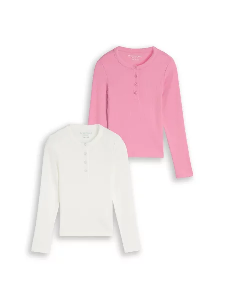 TOM TAILOR Tricou roz deschis alb