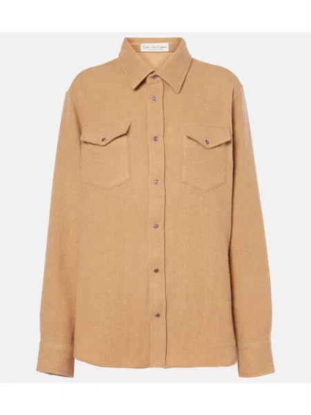 Cămașă God's True Cashmere din cașmir bej