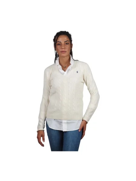 Sweter Ralph Lauren wełniany beżowy