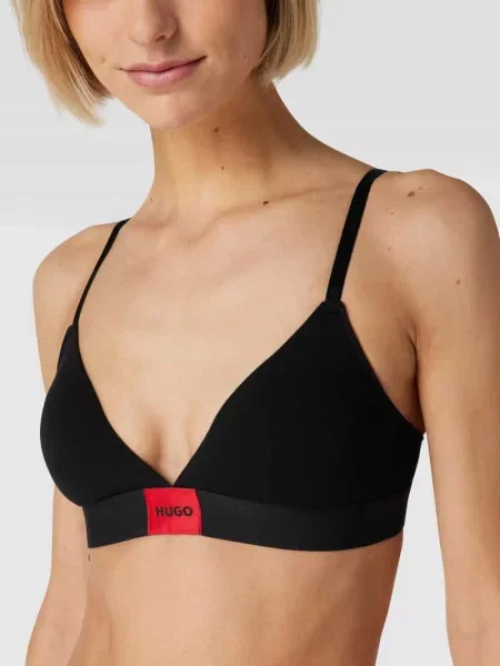 Biustonosz trójkątny z naszywką z logo model ‘Triangle Red Label’ Hugo czarny