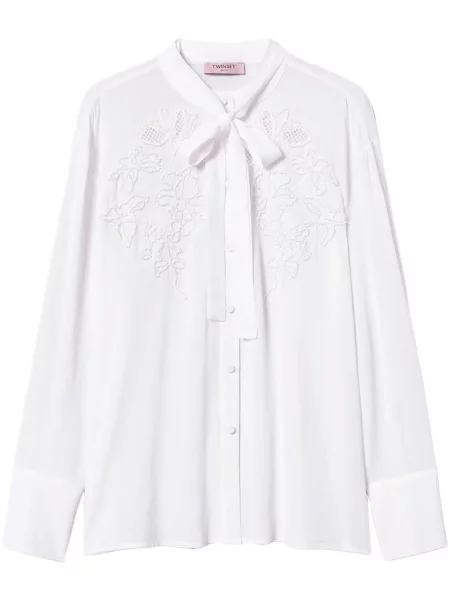 Bluză Twinset cu broderie alb