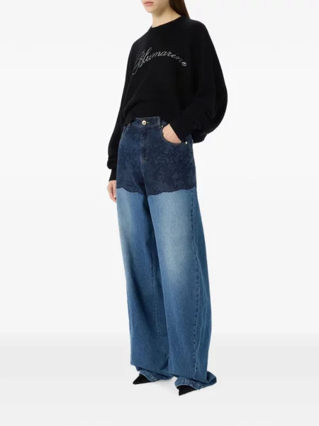Stras pulover Blumarine de lână negru