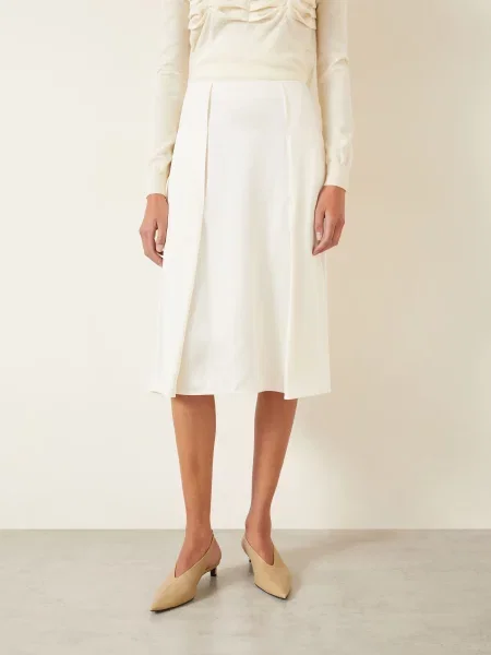 Jil Sander Spódnica Satynowa weiss
