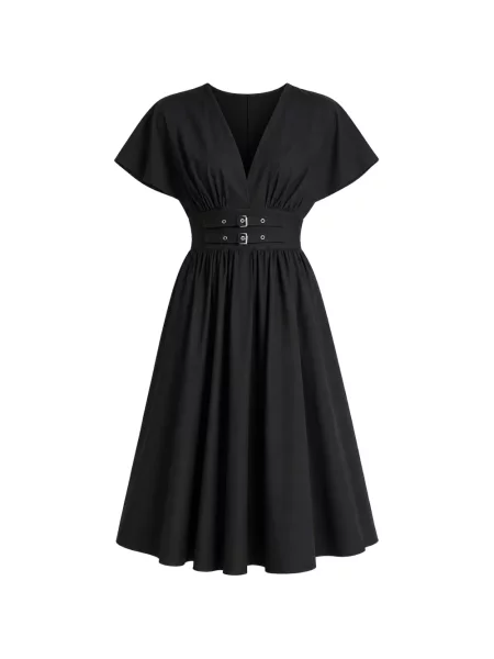Rochie midi Dkny cu cataramă negru