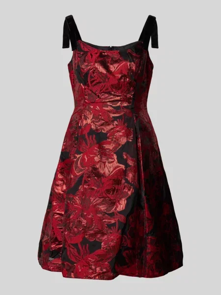 Sukienka koktajlowa o długości do kolan z zamkiem błyskawicznym Adrianna Papell czerwona