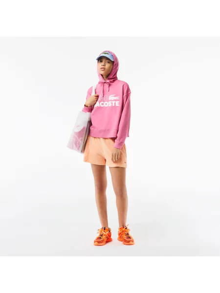 Толстовка Lacoste с принтом розовая