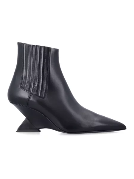 Buty do kostki The Attico skórzane czarne