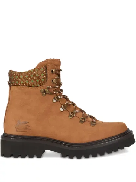 Botine Etro cu șireturi din dantelă maro