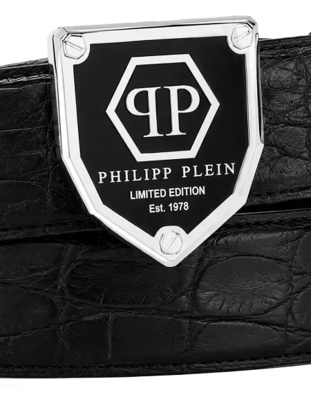 Cu centură curea Philipp Plein din piele negru