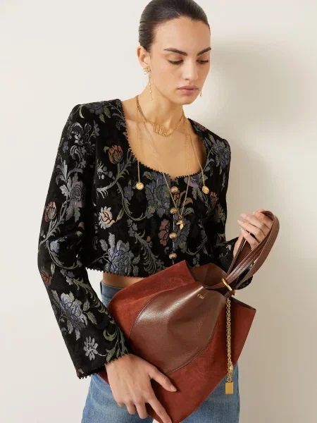 Chloé Torba Shopper Spin braun brązowa
