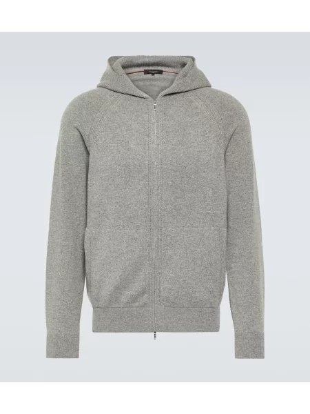 Majica s kapuljačom Loro Piana od kašmira siva