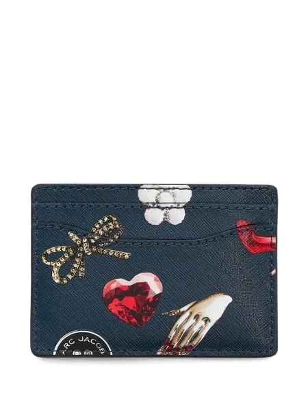 Portofel Marc Jacobs din piele cu imagine albastru