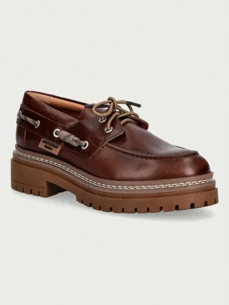 Weekend Max Mara mocasini pentru femei din piele maro