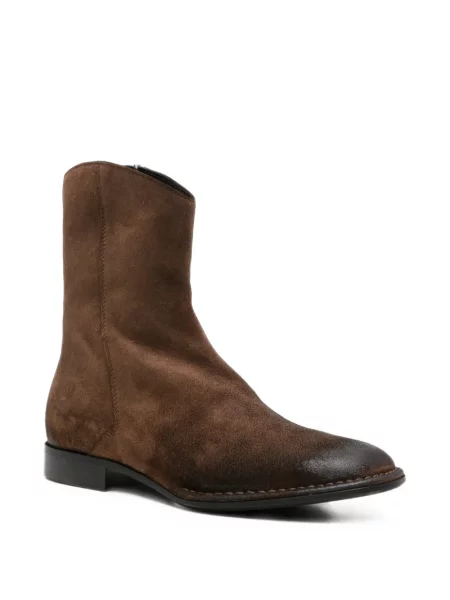 Botine Emporio Armani din piele de căprioară maro