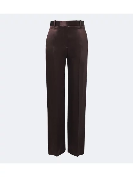 Pantaloni Tom Ford din satin maro