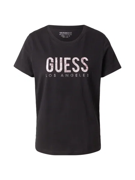 Guess Tricou Negru alb