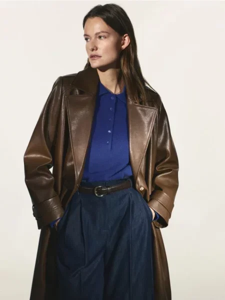 Reserved Ремінець з комбінованих матеріалів темно коричневий