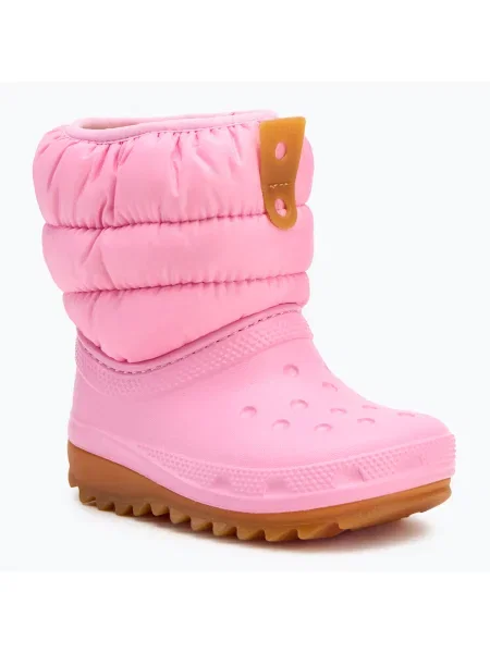 Детски ботуши за сняг Crocs Classic Neo Puff Boot Toddler pink tweed/gum розово