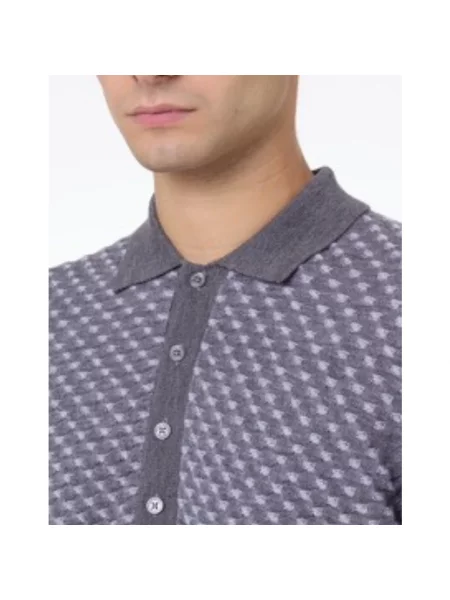 Dzianinowy sweter Paolo Pecora szary