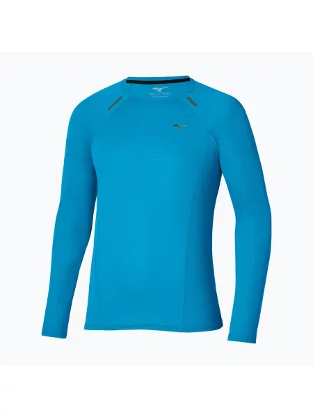 Tricou cu mânecă lungă Mizuno alergare albastru