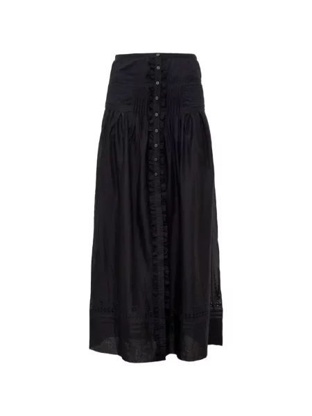 Fustă midi Marant Etoile cu broderie negru