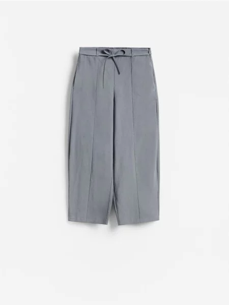 Reserved Pantaloni barrel leg gri-neutru gri