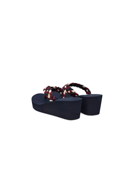Tommy Hilfiger Japanke Th Wedge Braided Summer Sandal Šarena plava