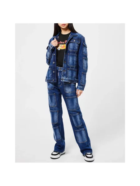 Kurtka jeansowa Dsquared2 niebieska