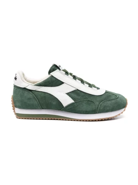 Lniane sneakersy Diadora sznurowane zielone