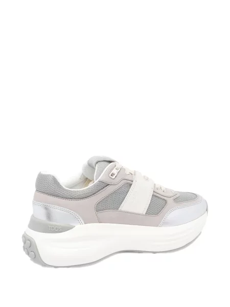 Sneakerși Tod's cu șireturi cu platformă din dantelă gri