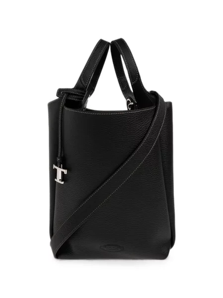 Kožený klobouk Tod's s autogramem černý