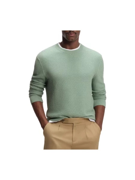 Dzianinowy sweter Boss zielony