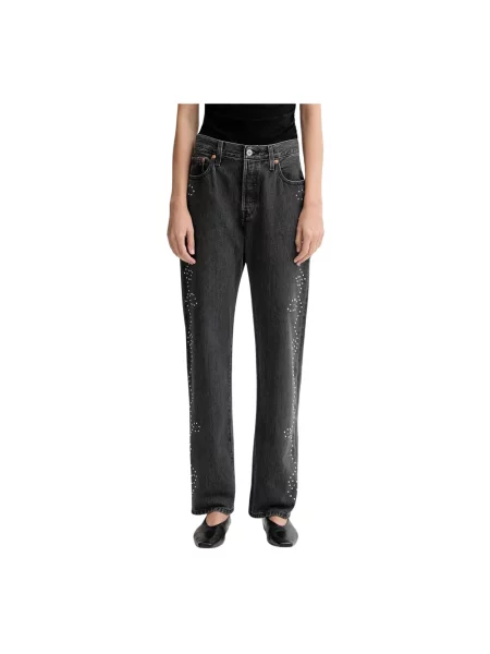 Levi's jeansy high waist szare
