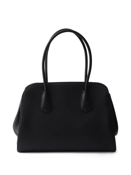 Кожена кожена чанта Prada черно