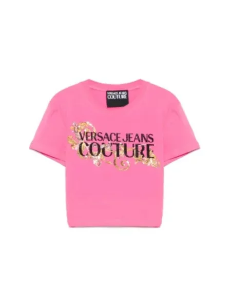 Koszulka Versace Jeans Couture z krótkim rękawem różowa
