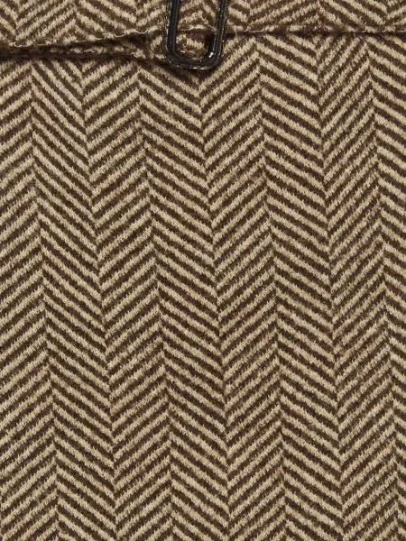 Cu centură fustă tip creion Weekend Max Mara cu model herringbone maro